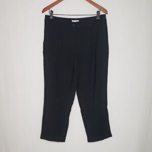 Loft Outlet Black Cuffed Trousers Size 10 Petite Tapered Leg Pants